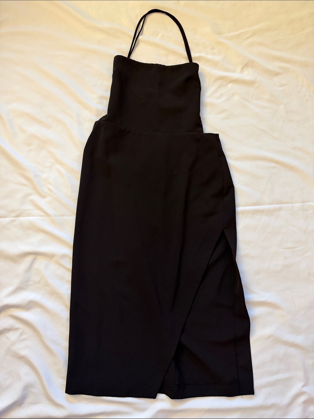 NBD Black Halter Jumpsuit with Side Slit